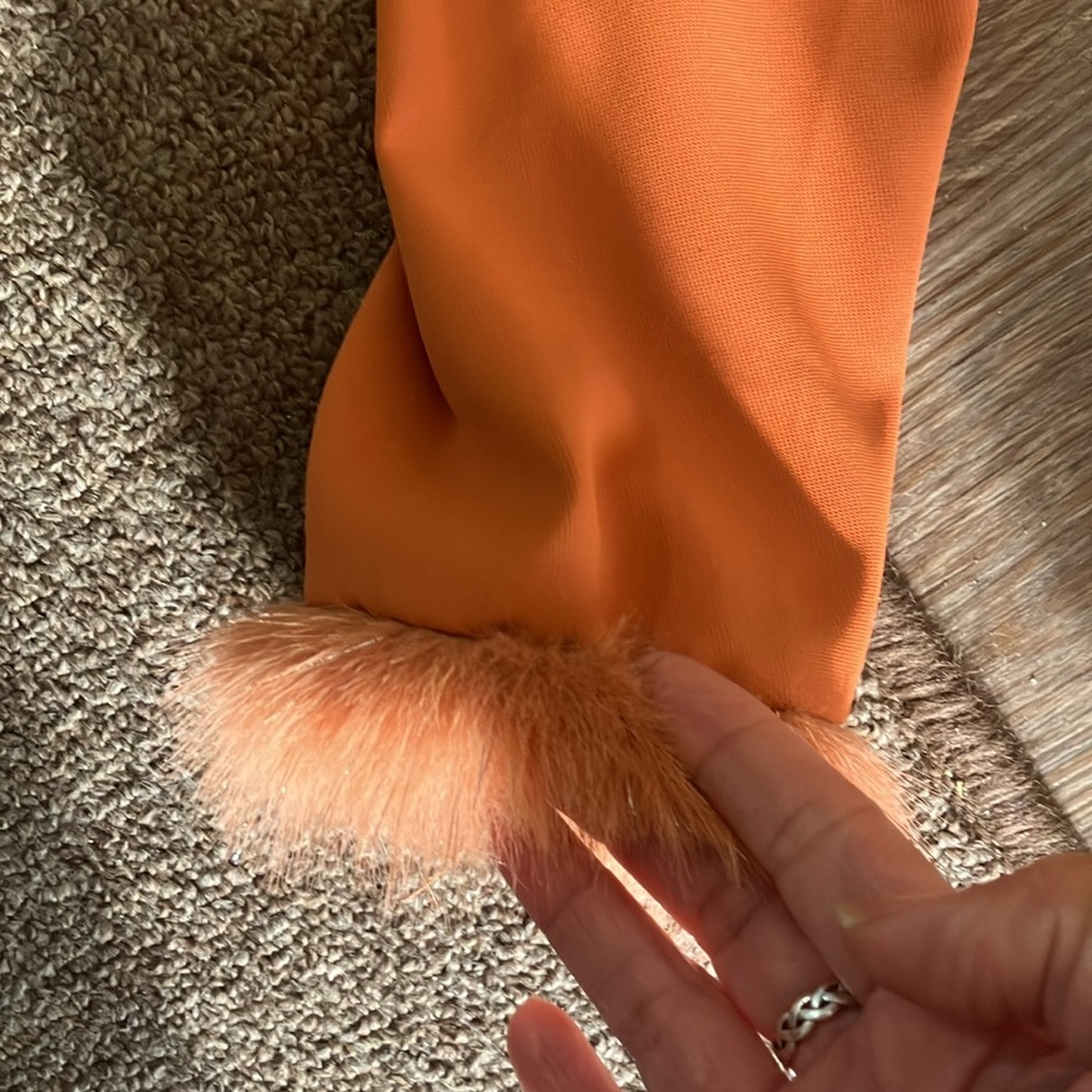 Elegant Orange Jumpsuit with Belted Waist - Picture 3 of 9